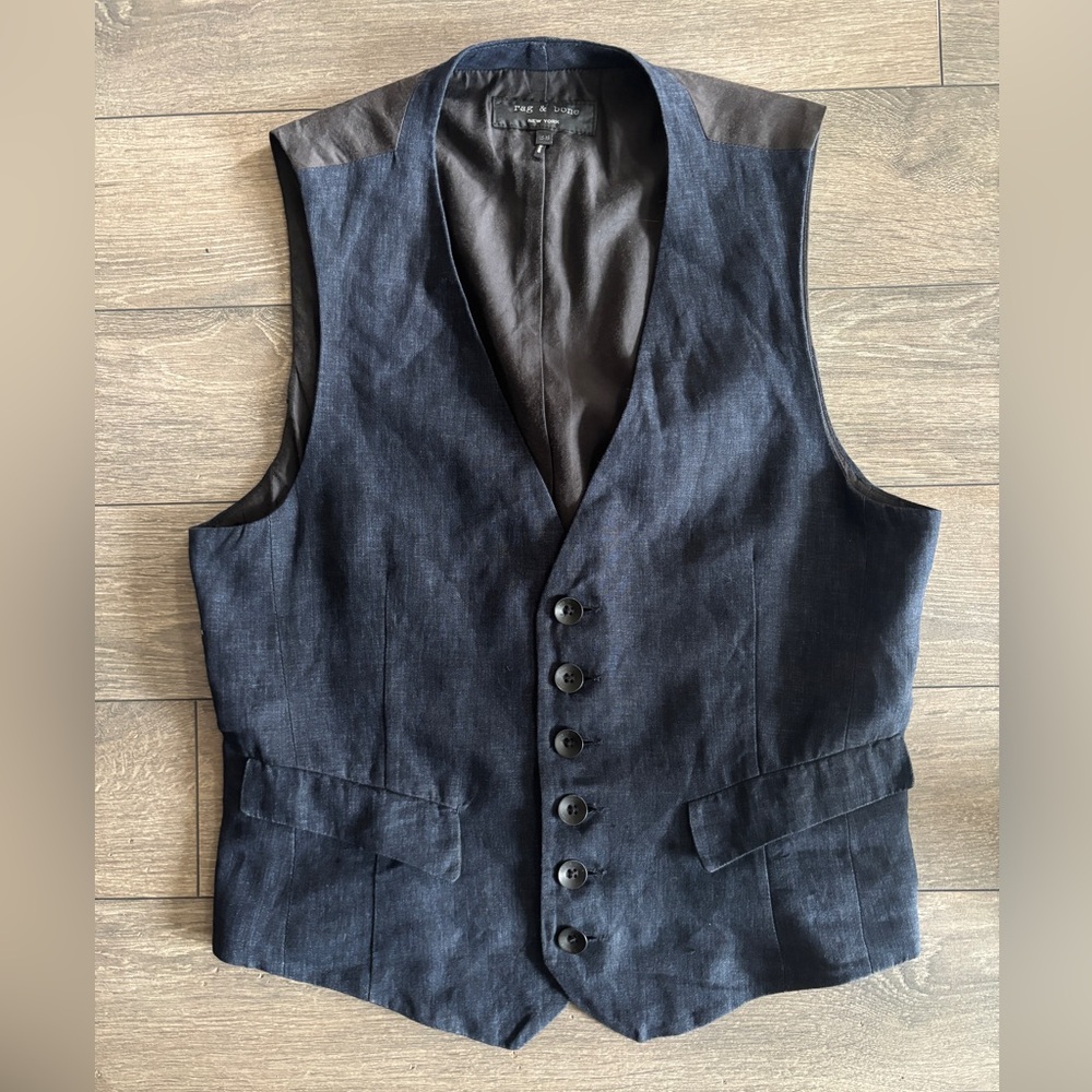 Rag & Bone Linen-Cotton Waistcoat Vest | Classic, Minimal, Effortlessly Cool